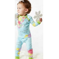 Aqua Around The World Stretch Long Sleeve 2 Piece Boo Boo Pajamas